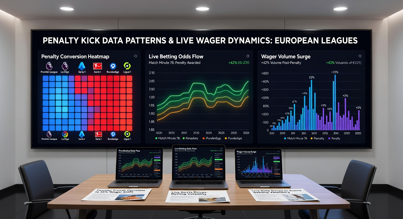 Live match interface showing real-time odds adjustments based on penalty kick historical data