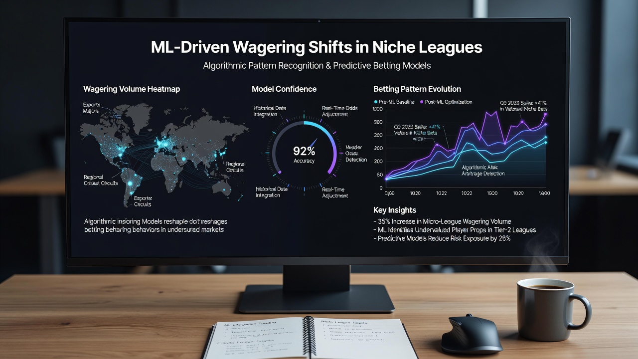 Data visualization showing machine learning impact on niche league betting odds and patterns