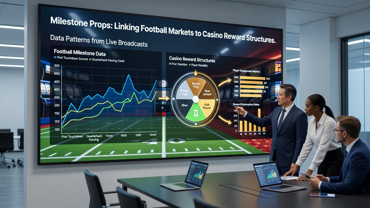 Split-screen view showing live football action alongside real-time casino reward updates and betting market fluctuations