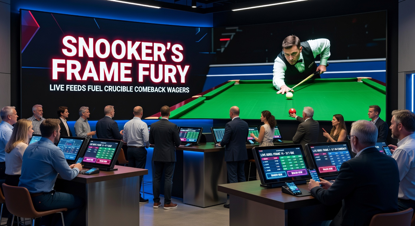 Close-up of a snooker comeback moment at Crucible, player potting crucial black while crowd watches tensely