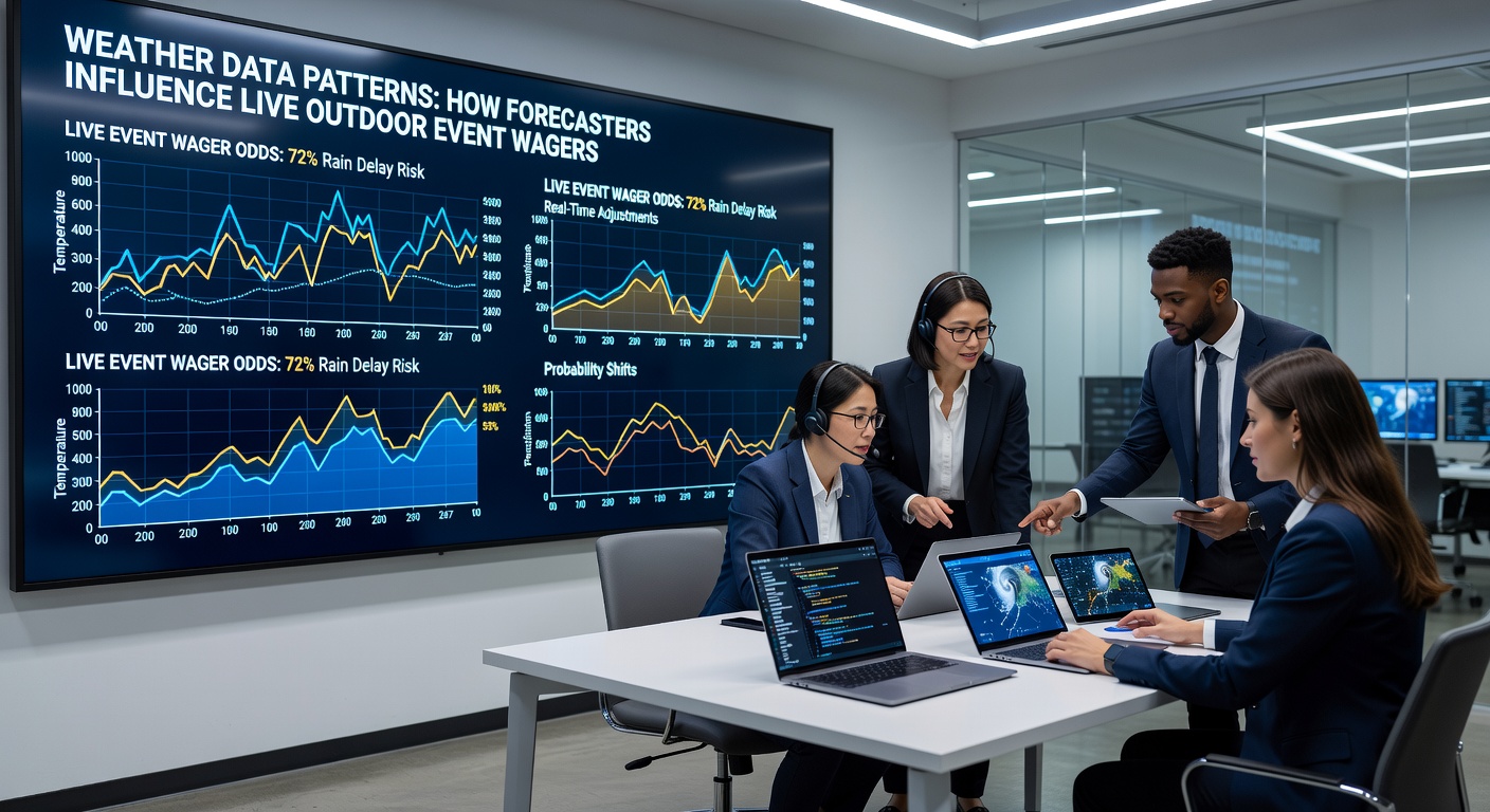 Live outdoor event with visible weather conditions influencing real-time betting decisions
